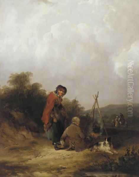 Gypsy Encampment by Snr William Shayer