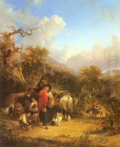 A Rest by the Roadside by Snr William Shayer