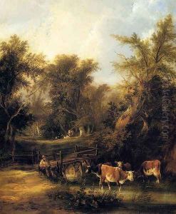Cattle By A Stream