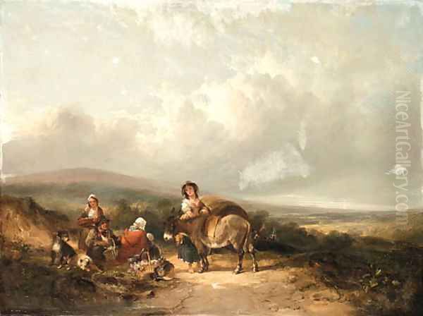 The gypsy encampment near Honiton, Devonshire - view 1