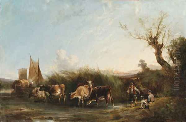 Watering the herd - view 1