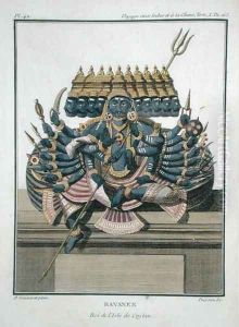 Ravana, demon king of Ceylon, from Voyage aux Indes et a la Chine by Pierre Sonnerat, engraved by Poisson, published 1782 by Pierre Sonnerat