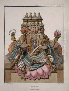 Brahma, Hindu god of creation, from Voyage aux Indes et a la Chine by Pierre Sonnerat, engraved by Poisson, published 1782 by Pierre Sonnerat