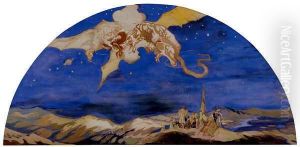 A Dragon Passing Over Travellers by George Sheringham