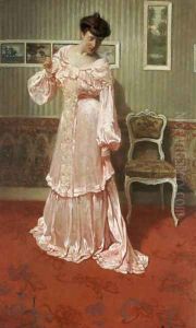 A Lady in a Pink Dress by Aime Stevens