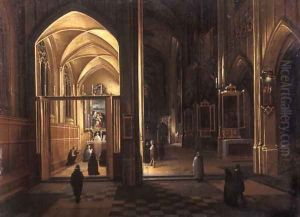 The Interior of a Gothic Church by Hendrick van, the Younger Steenwyck
