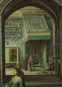 Christ in the house of Martha and Mary, detail of the kitchen, 1620 by Hendrick van, the Younger Steenwyck