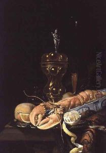 A Still Life with a Lobster in a Delft Bowl by Juriaen van Streeck