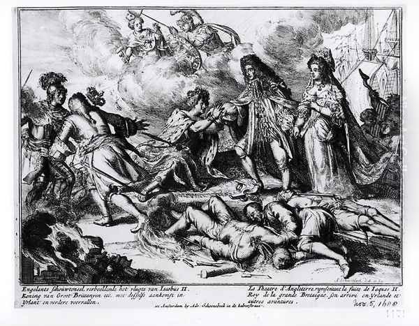 The Theatre of England representing the flight of James II 1633-1701, his arrival in Ireland and other adventures - view 1