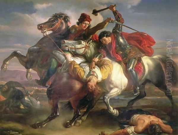 Farinata degli Uberti, a 13th century Florentine Ghibelline leader, at the Battle of Serchio - view 1