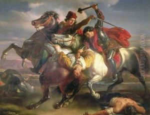 Farinata degli Uberti, a 13th century Florentine Ghibelline leader, at the Battle of Serchio by Giuseppe Sabatelli