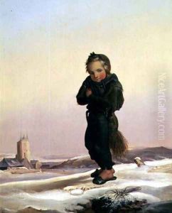 Child Chimney Sweep in Snow, 1876 by Paul Seignac