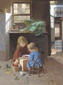 The plate of cherries by Paul Seignac
