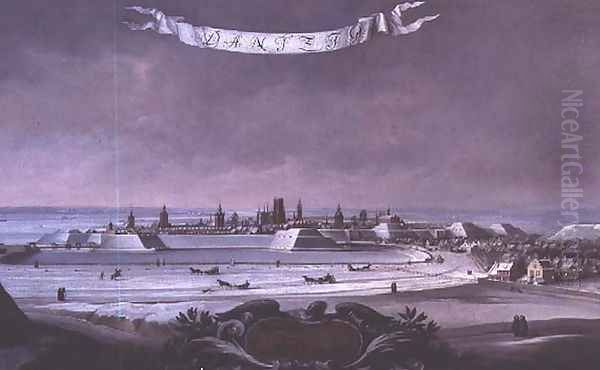 View of Danzig Gdansk in Winter - view 1