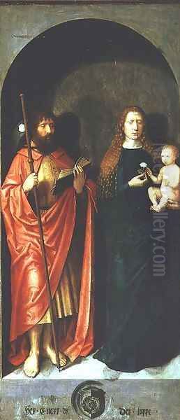 Madonna and Child with the Apostle James the Elder from the Left Hand Exterior Wing of St. Anthonys Altar, c.1517-18 - view 1