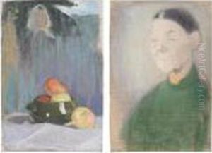 Mummu (etupuoli); Omenaasetelma
(takasivu) (mommo (recto); Still Life With Apples (verso)) by Helene Schjerfbeck