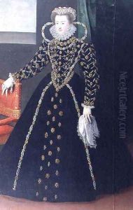 Portrait of Elizabeth of Austria, Queen of France 1554-92, daughter of Emperor Maximilian II and wife of Charles IX 1550-74 by Georges van der (Jorge de la Rua) Straeten
