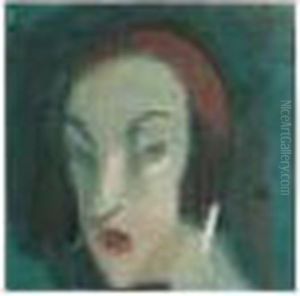 Vihreataustainen Neito (girl Against A Green Background)