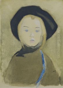 Girl With Blue Ribbon by Helene Schjerfbeck
