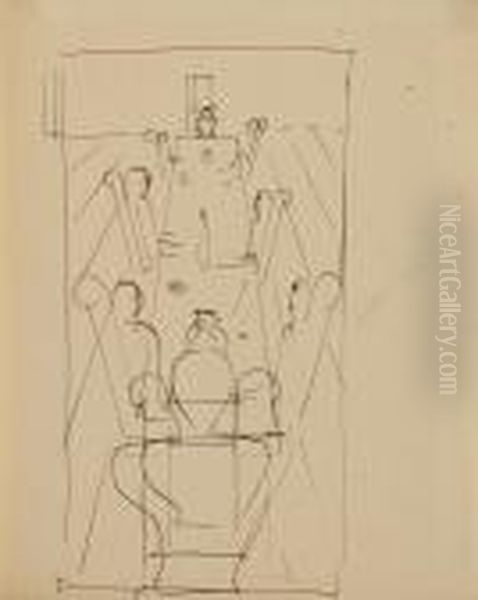 Tischgesellschaft / Company At Table by Oskar Schlemmer
