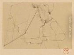Halbfigur, Nach Links / Half-figure, Towards Left by Oskar Schlemmer
