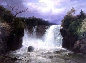 The Falls of the Hespte, South Wales, 1886 by John Brandon Smith