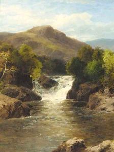 A waterfall in a rocky gorge