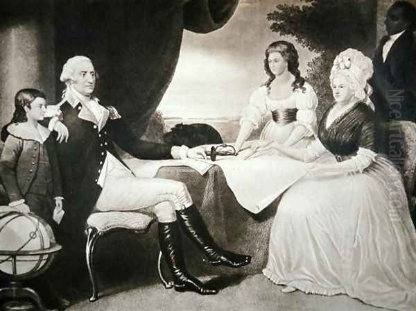 George Washington 1732-99 with his family and black servant - view 1