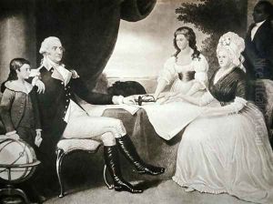 George Washington 1732-99 with his family and black servant by Edward Savage