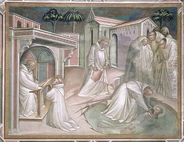 Maurus Saves Placidus, detail the Life of Saint Benedict c.480-c.550, in the Sacristy, 1387 - view 1