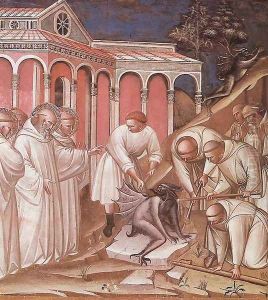Stories from the Legend of St Benedict (detail) 1387