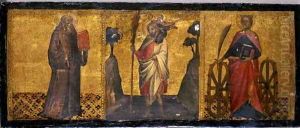 St. Benedict, St. Christopher and St. Catherine, c.1400 by Luca Spinello Aretino