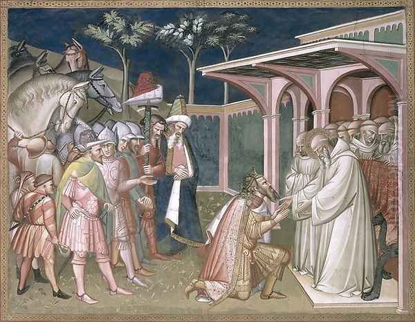 The Saint Prophesizes to Totila King of the Goths, detail from the Life of Saint Benedict c.480-c550, in the Sacristy, 1387 - view 1