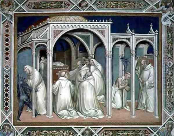 The Saint Frees a Monk Possessed, detail from the Life of Saint Benedict c.480-c.550, in the Sacristy, 1387 - view 1