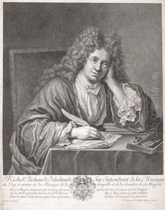 Michel Richard Delalande 1657-1726 engraved by Simon Thomassin 1655-1733 by Jean-Baptiste Santerre