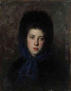 Portrait of a Woman in a Blue Shawl