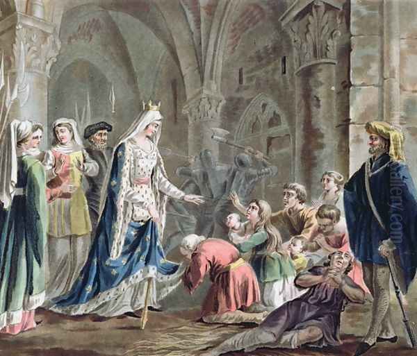Blanche de Castille 1185-1252 Breaks up the Prisons of the Chapter of Paris, engraved by Jean Baptiste Morret fl. 1790-1820 1787 - view 1