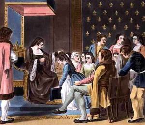 Institution of the Order of Franciscan Nuns by Anne of Brittany 1477-1514, engraved by Jean Baptiste Morret fl. 1790-1820, 1788 by Antoine Louis Francois Sergent-Marceau