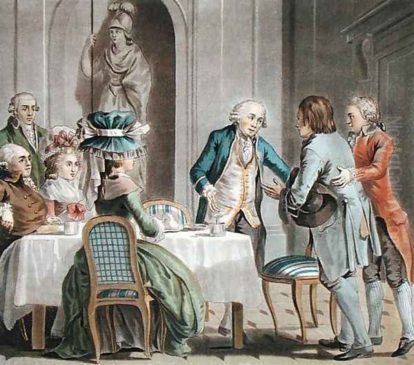 The Comte de Vaux 1705-88 offers food and drink to a farmer, engraved by Jean Baptiste Morret fl.1790-1820, 1789 - view 1