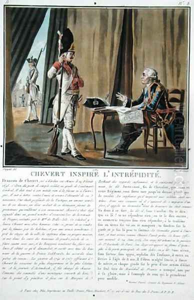Francois Chevert 1695-1769 inspires courage, engraved by Jean Baptiste Morret fl.1790-1820, 1789 - view 1