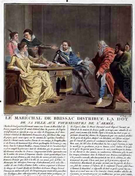 The Fieldmarshal of Brissac Distributes the Dowry of his Daughter to the Quartermasters of the Army, 1788 - view 1
