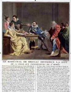 The Fieldmarshal of Brissac Distributes the Dowry of his Daughter to the Quartermasters of the Army, 1788 by Antoine Louis Francois Sergent-Marceau
