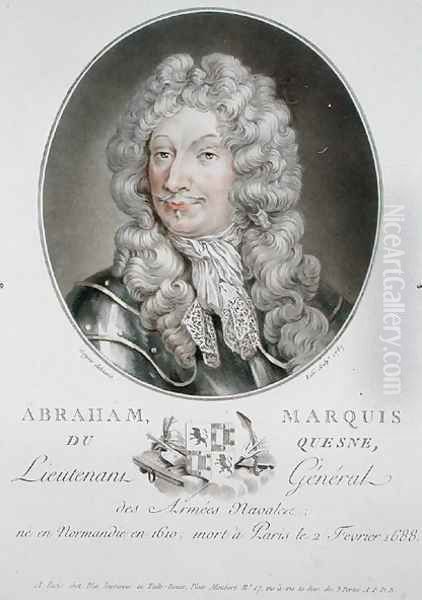 Abraham 1610-88 Marquis du Quesne, 1787, from Portraits des grands hommes, femmes illustres, et sujets memorables de France, engraved by Ride, published 1787-92 - view 1