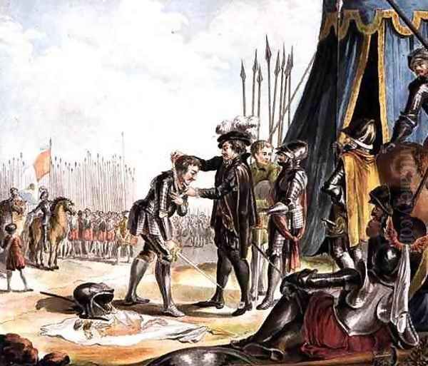 Henri II 1519-59 Receives Jean de Tavanes as a Knight into his Order, engraved by Roger, 1788 - view 1
