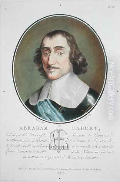 Abraham de Fabert 1599-1662 from Portraits des grands hommes, femmes illustres, et sujets memorables de France, engraved by Mme de Cernel, published 1787-92 - view 1