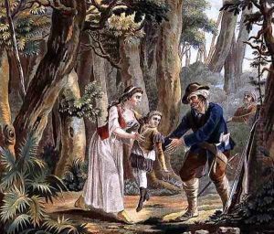 Marguerite dAnjou 1429-82 and her Son Saved by a Thief, engraved by Jean Baptiste Morret fl. 1790-1820 1787 by Antoine Louis Francois Sergent-Marceau