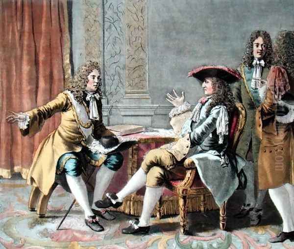 Duguay-Trouin 1673-1736 recounting his naval exploits to Louis XIV, engraved by Madame de Cernel 1753-1834, 1789 - view 1