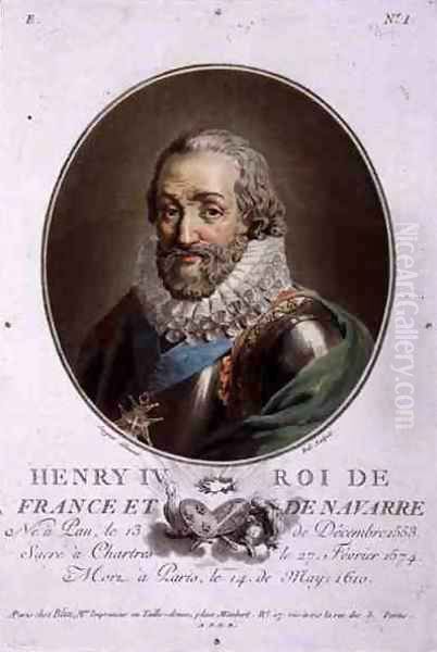 Portrait of Henri IV, King of France and Navarre 1553-1610 engraved by Ride - view 1