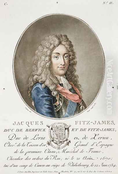 James Fitzjames 1670-1733, 1st Duke of Berwick, from Portraits des grands hommes, femmes illustres, et sujets memorables de France, engraved by Roger, 1787, published 1787-92 - view 1