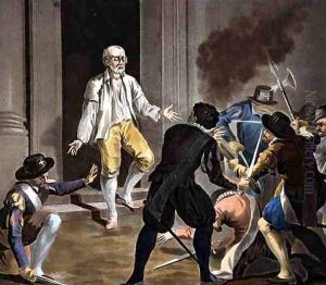 The Death of Gaspard de Coligny, engraved by Jean Baptiste Morret fl.1790-1820 1788